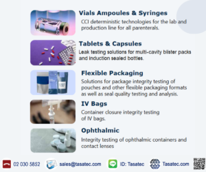 ทดสอบบรรจุภัณฑ์สำหรับเภสัชกรรมและเทคโนโลยีชีวภาพ Pharmaceutical and Biotech Package Testing Solutions  